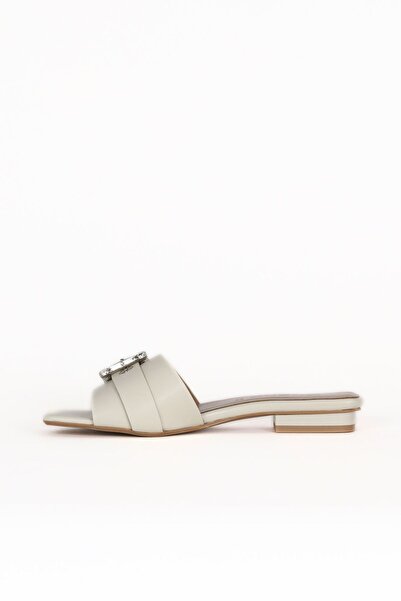 Bueno Shoes Beige Leather Women's Low Heel Slippers 33Wt9367