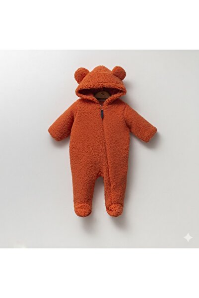 Cassiope (Unlined) Hooded Plush Front Zipper Sherpa Baby Girl and Boy Winter Coat Jumpsuit