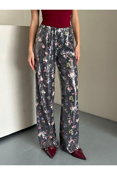ubmbutik Sequined Wide Leg Trousers