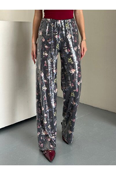ubmbutik Sequined Wide Leg Trousers