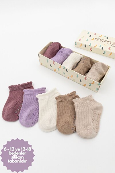 KARAMİLA مجموعة من 5 أحذية من الخيزران الطبيعي للفتيات الصغيرات - قاعدة من ال...