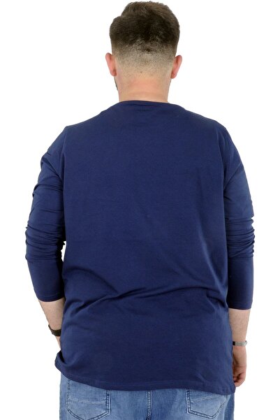 ModeXL Чоловіча футболка великого розміру з велосипедним коміром 20102 Indigo