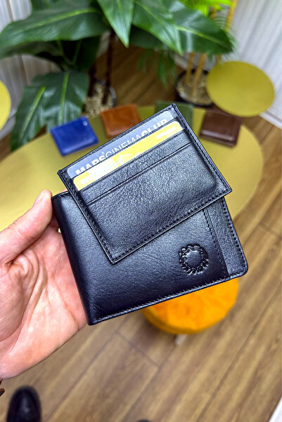 CüzCan M.UTD Siyah Hakiki Deri Kartlık Hediyeli Cüzdan - Kişiye Özel İsim Bas...