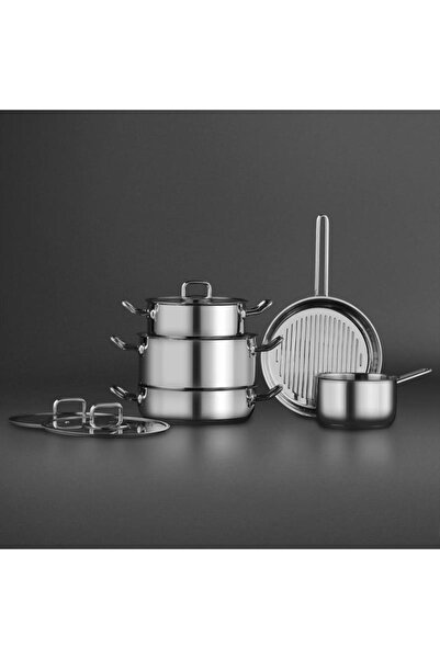 Jumbo Proshine Steel 8 Piece Cookware Set