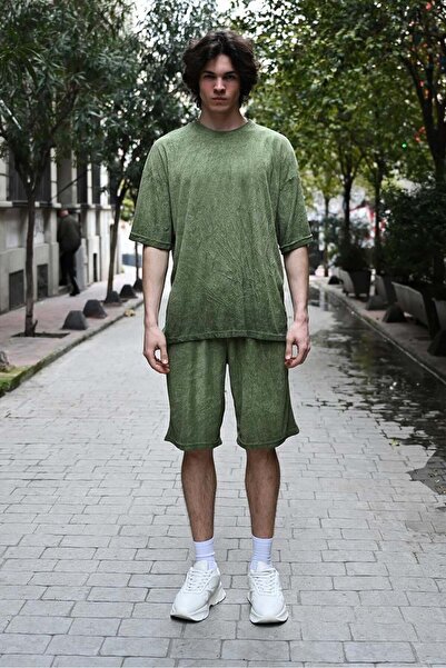 Rocqerx R-4382 Crew Neck T-shirt and Dress Set - Waist ElasTic Shorts and Towel