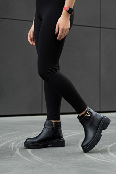 beelleshoe Kadın BARBARA Garantili Su Geçirmez Kaymaz Taban Dikişli Siyah KIŞ...