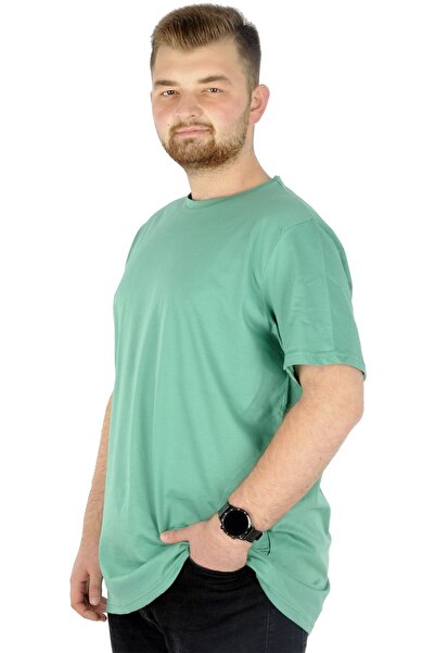 ModeXL Mode XL Large Size Men's Tshirt Crew Neck Basic 20031 Green