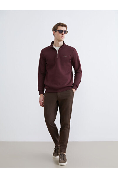 LC Waikiki New Season Zippered Stand Collar Men's Thick Sweatshirt