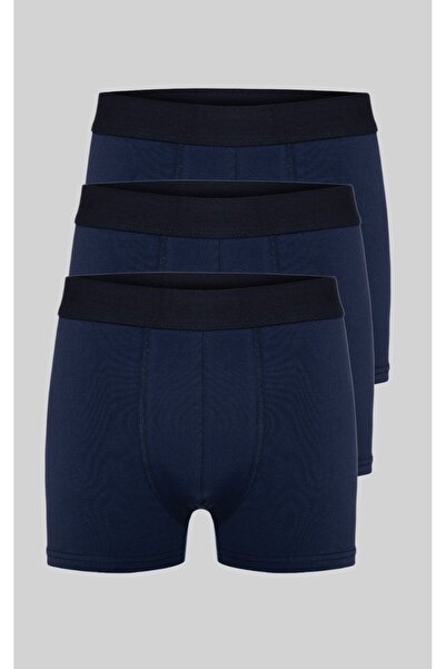 COMBİNE MİCHAİL Мъжки боксерки от памук и ликра, 3 броя, тъмносини