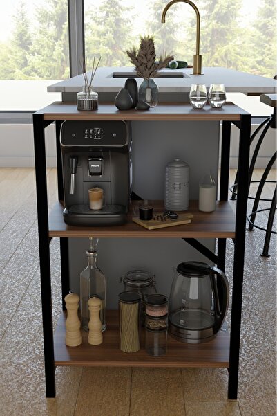 steel desing 3 Katlı Metal Gövdeli Çok Amaçlı Raf – Mutfak, Ofis, Salon Düzenleyici – Kahve Köşesi ,Dolap