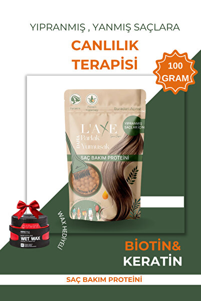 Professional Laxe İstanbul Yıpranmış - Yanmış Saçlara Canlılık Terapisi | Saç Bakım Proteini | 100 Gram