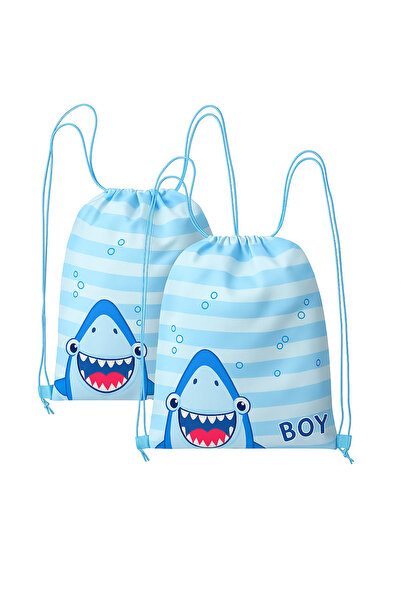 Generic 2PCS Blue Waterproof Drawstring Gym Bags – PE String Bags for Kids, Boys & Girls