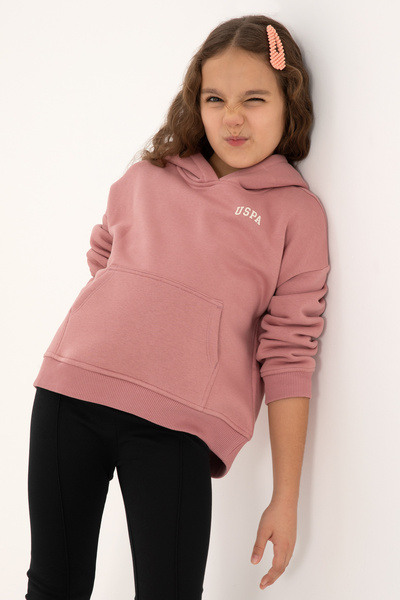 U.S. Polo Assn. Orhidee pentru fete cu glugă cu căptușeală din fleece basic S...