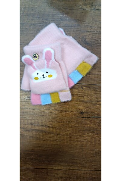 LADİJİTAL BASKI ÇÖZÜMLERİ With Cute Cartoon Cat Design for Little Ones - Half Finger Protection,Gloves