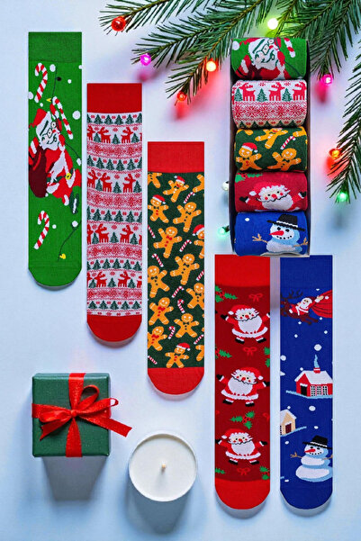 ZEYZEY MONKEY New Year's Themed New Year's Socks Set in a Premium Quality Scented Special Gift Box of 5