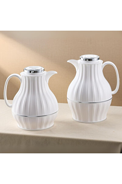 ALQANNAS ترمس شاي وقهوة مفرغ من الهواء من قطعتين | سعة 1 لتر + 0.5 لتر