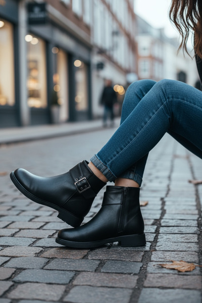 Y&D Shoes أحذية نسائية للموسم الجديد 2025-2026 مع إبزيم وسحاب ونعل مضاد للانزلاق