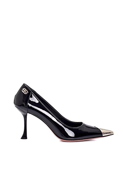 Sofia Baldi Levot Black Patent Leather Women's Stiletto and Evening Dress