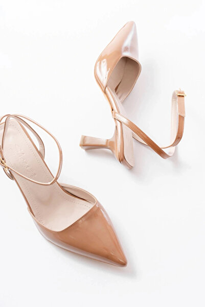 İnfon Ayakkabı Marketi St-004 Mink Patent Leather Daily 7 cm Heeled Shoes