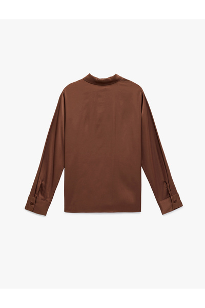 Koton Regular Fit Buttoned Long Sleeve Satin Shirt