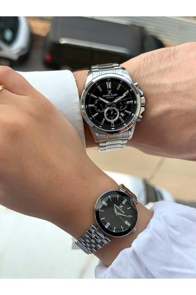 Daniel Klein Çelik Kordon 24 Ay Garantili Bileklik Hediyeli Sevgili Çift Kol Saati