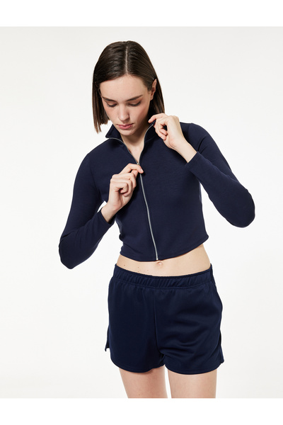 Koton Zippered Comfortable Fit Long Sleeve Sports Sweatshirt
