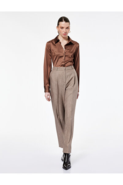 Koton Regular Fit Buttoned Long Sleeve Satin Shirt