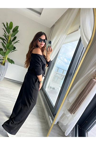 BEFAON MDB Γυναικεία μακρυμάνικη μπλούζα και παντελόνι με έναν ανοιχτό ώμο, δύο τεμάχια