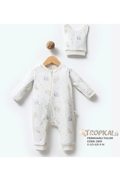 Bubbless 100% Organic Tropical Koala Zippered Baby Jumpsuit