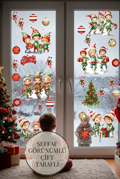 Kt Grup Новий рік, Новий рік, Ласкаво просимо 2026 Новий сезон Прозорий двосторонній набір наклейок на скляні двері та стіни