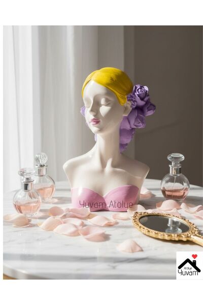 Yuvam Atölye HANDMADE | ELYAPIMI Çiçekli Kız Biblo | boyalı-vernikli | hediye...