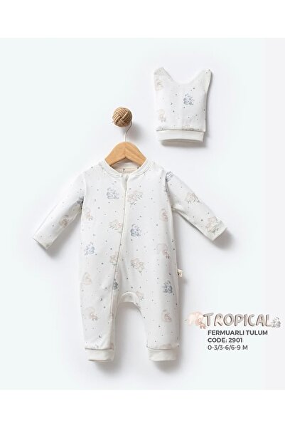 Bubbless 100% Organic Tropical Koala Zippered Baby Jumpsuit
