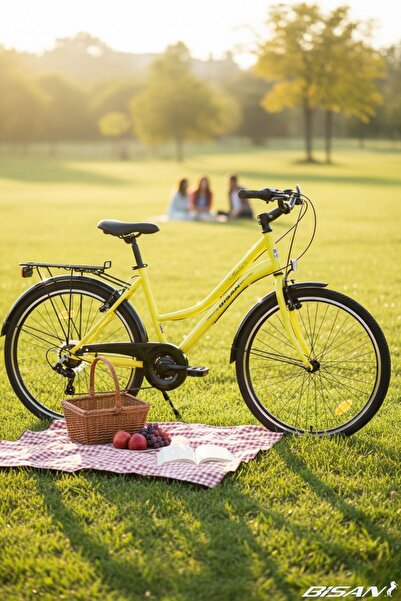 Bisan Smile 28 Jant Şehir Bisikleti 44 cm Unisex Çelik Kadro V-Fren Shimano 7...