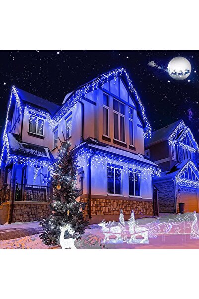 OEM Instalație de Crăciun 20 m, 400 LED-uri, 8 efecte luminoase, Exterior/Interior, Interconectabilă, Albastră
