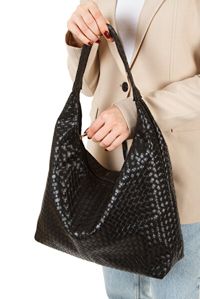 Adelina Bags Geantă de umăr și tote pentru femei, neagră, mare, neagră, Dream