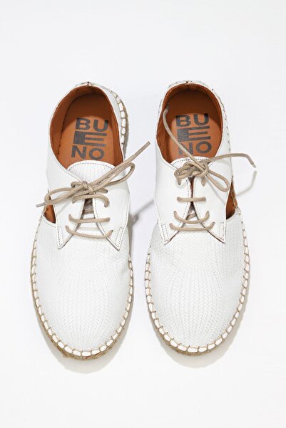 Bueno Shoes Beyaz Deri Kadın Espadril Ayakkabı 01wl0451