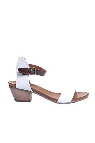 BUENO أحذية Beyaz Deri Kadın Topuklu Sandalet 01wj1802