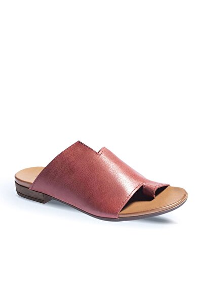 BUENO Shoes Red Leather Women's Flip Flops 01Wj2217