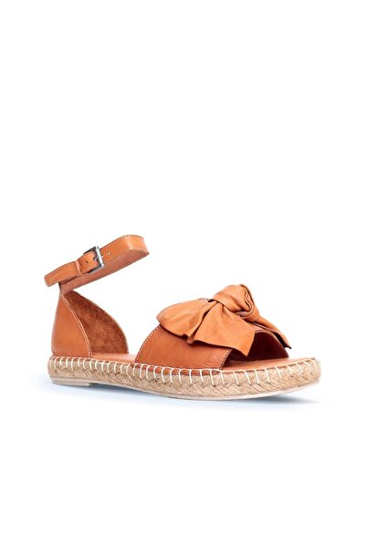 BUENO Shoes Tan Leather Women's Espadrille Sandals 01Wn3008