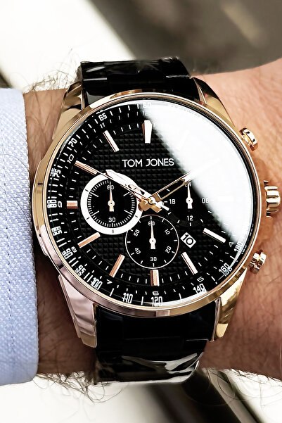 Tom Jones Erkek Kol Saati 3 Atm Su Geçirmez Siyah Renk Çelik Kordon Cbk649