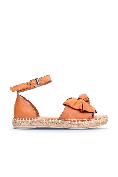 BUENO Shoes Tan Leather Women's Espadrille Sandals 01Wn3008