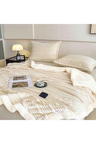 CHIRASO Cocolino CHIRASO Blanket Set, With Zipper, with Fur Inside, 200x230cm and 2 Pillowcases 50x70cm