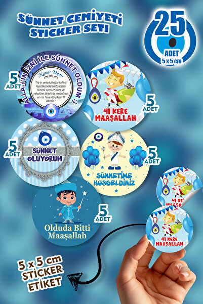 karanca parti süs Sünnet Hediyelikleri İçin Sticker Etiket Seti Çıkartma Yapı...