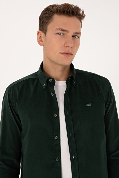 U.S. Polo Assn. Men's Dark Green Long Sleeve Shirt 50315915-Vr079