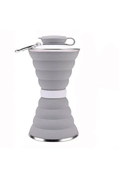 OEM Foldable water bottle, 4–18 cm, food-grade silicone, BPA-free, leakproof, 500 ml, reusable with ca