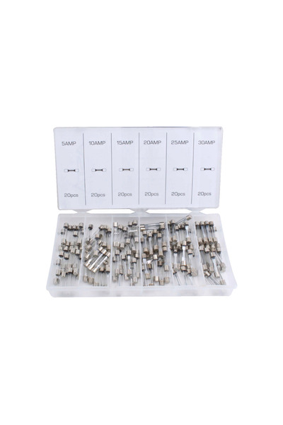 ASTA Glass fuse set, 6 x 32mm, 120 pieces,