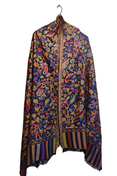 onliecraft شال كشمير مزين بالزهور