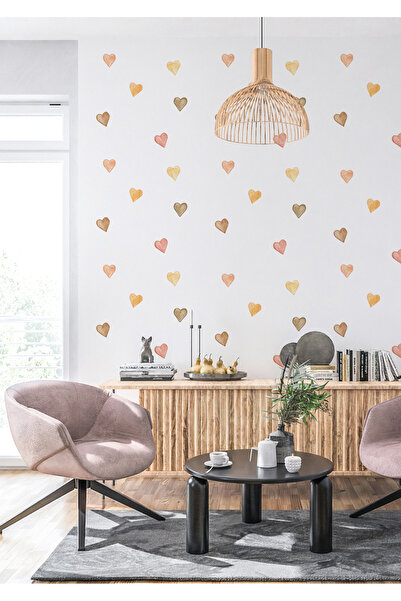 Ettycat Design Heart Pattern Asymmetrical Wall Sticker – Matte, Removable, Home and Office Decor