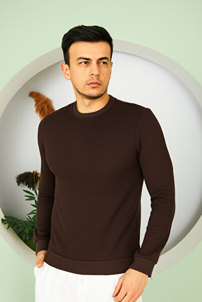 Dİ GİYİM Men's Inner Shirt Fleece-Lined Interlock Pique Fabric Sweatshirt