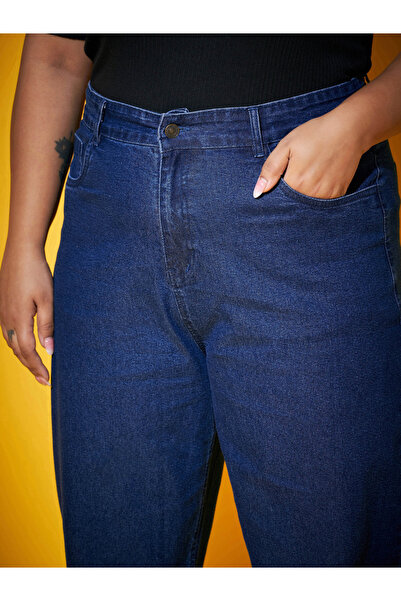 Sassafras By Styli Plus Size Blue Wash Balloon Fit Jeans